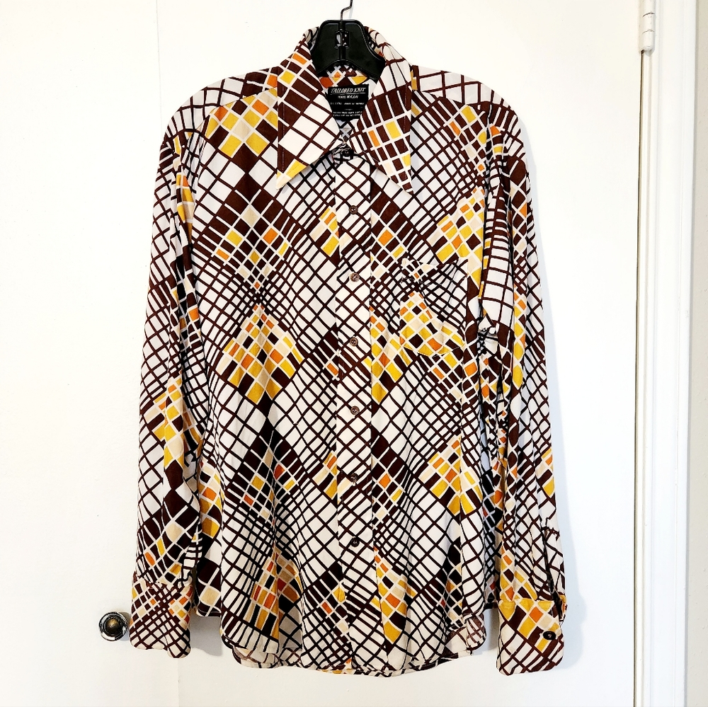 Vintage 1970's Bat Wing Collar Men's K Shirt